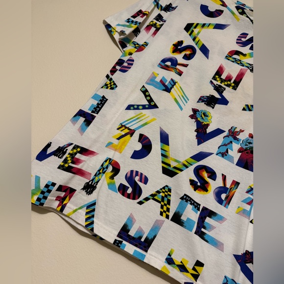 Versace Floral Spellout tshirt Multicolor - Picture 7 of 9